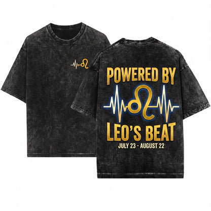 Leo Pulse Horoscope Zodiac Astrological Sign Born On July 23 August 22 Birthday Cool Christmas Present Unisex Wash T-Shirt