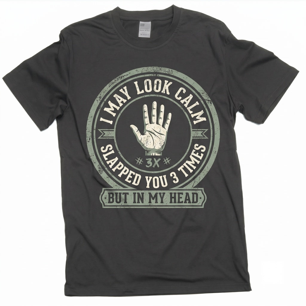 Funny Saying I May Look Calm Sarcastic Birthday Gifts for Him Her Humorous Joke Graphic Unisex TShirt