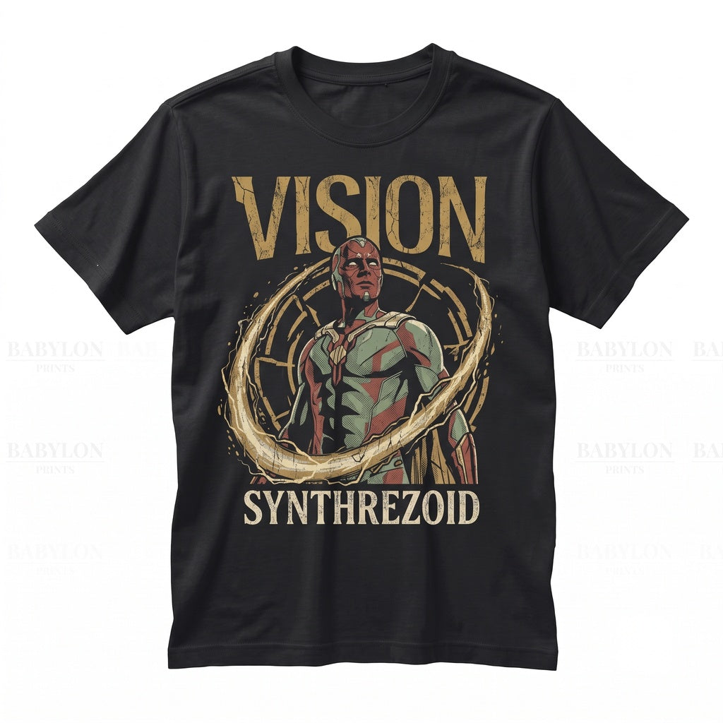 Vintage Synthetic Android Superhero Graphic Apparel, Retro Comic Fan Gift Unisex TShirt