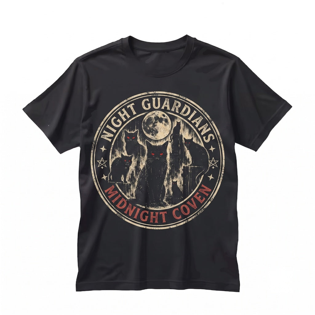 Horror Spooky Gothic Cat Dark Full Moon Graphic Halloween Mom Gift Unisex TShirt