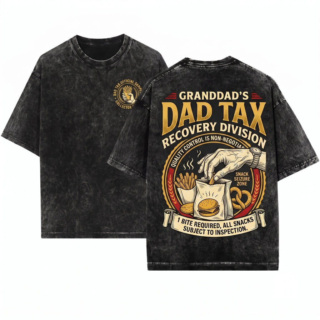 Personalized Dad Tax Joke Custom Name Father Day Present Unisex Wash T-Shirt