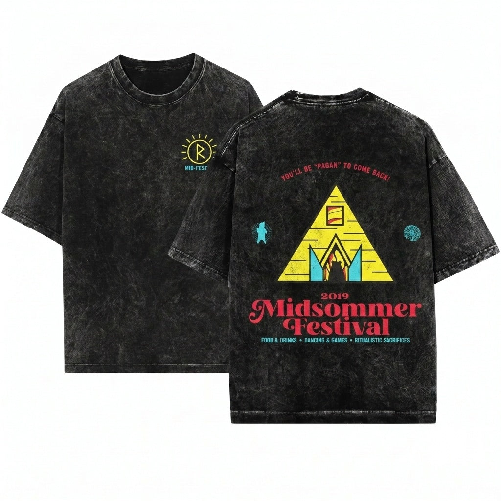 Midsommar Festival Temple Horror Movie Inspired Graphic Unisex Wash T-Shirt