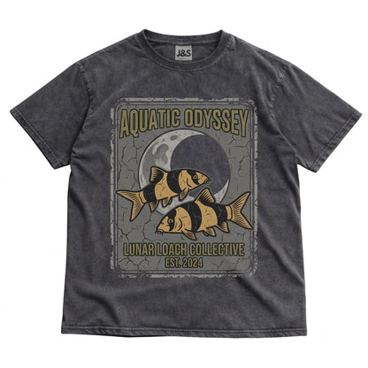 Vintage Three Kuhli Loach Moon Pangio Semicincta Galaxy Fish Graphic Retro Aquarium Hobbyist Aquatic Pet Lover Gift Unisex TShirt