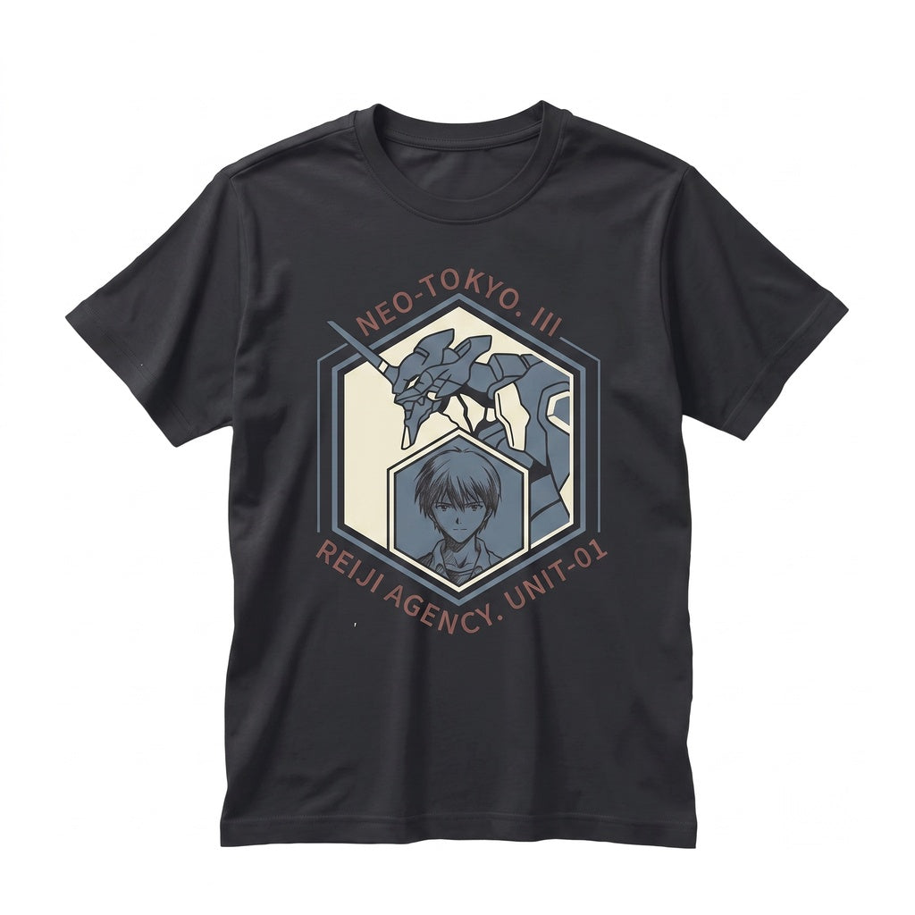 EVA Mecha Unit 01 Purple Green Cyberpunk Anime Graphic Print Cotton Short Sleeve Unisex TShirt