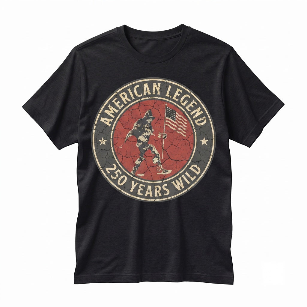 Patriotic Bigfoot America 250 Sasquatch Flag Fourth July Still Wild After Years Unisex TShirt