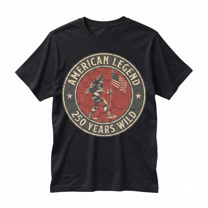 Patriotic Bigfoot America 250 Sasquatch Flag Fourth July Still Wild After Years Unisex TShirt