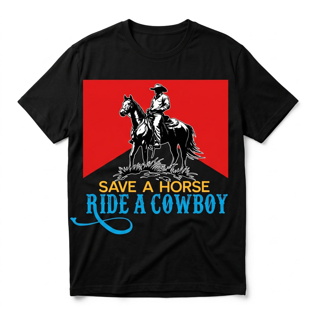 Save Horse Ride Cowboy Funny Western Cowgirl Graphic Country Music Quote Unisex TShirt