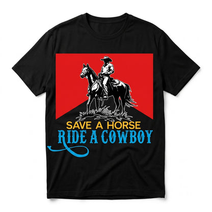 Save Horse Ride Cowboy Funny Western Cowgirl Graphic Country Music Quote Unisex TShirt