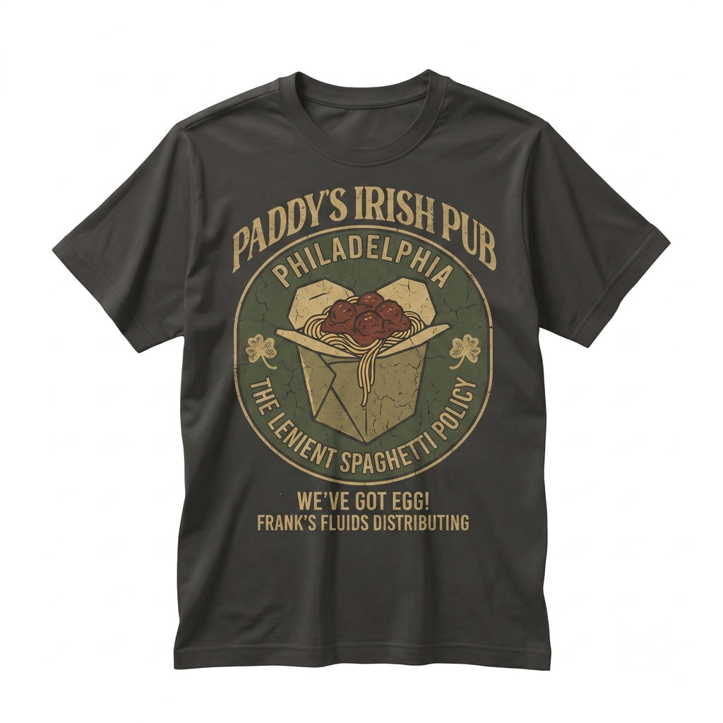 Paddys Pub Spaghetti Policy Graphic Philly Comedy Sitcom Apparel Unisex TShirt