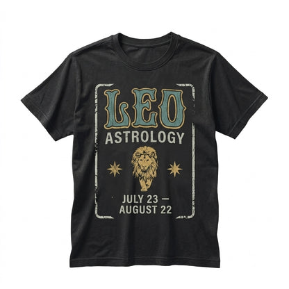 Vintage Leo Zodiac Lion Astrology Horoscope Graphic Unisex TShirt