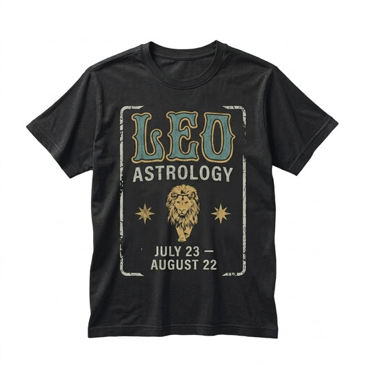 Vintage Leo Zodiac Lion Astrology Horoscope Graphic Unisex TShirt