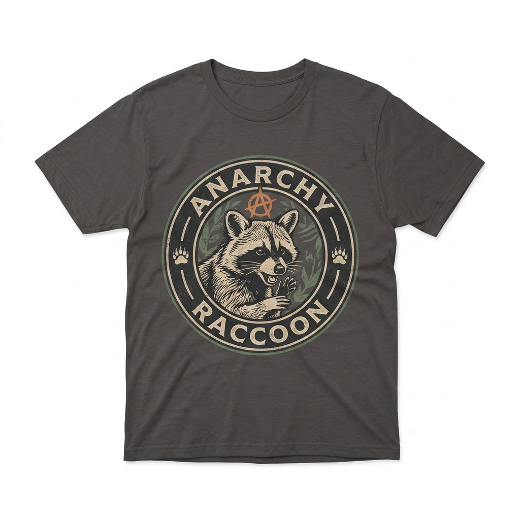 Funny Anarchy Raccoon Trash Panda Graphic Cotton Crewneck Unisex TShirt