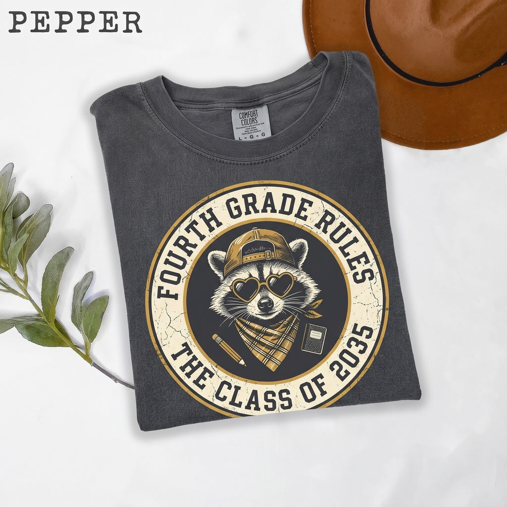 Fourth Grade Teacher 4th Funny Feral Raccoon Team Back to School Last Day Apparel Unisex TShirt