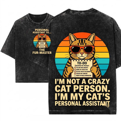 Funny Sarcastic Not Crazy Cat Person Kitty Pet Parent Lover Gift Unisex Wash T-Shirt