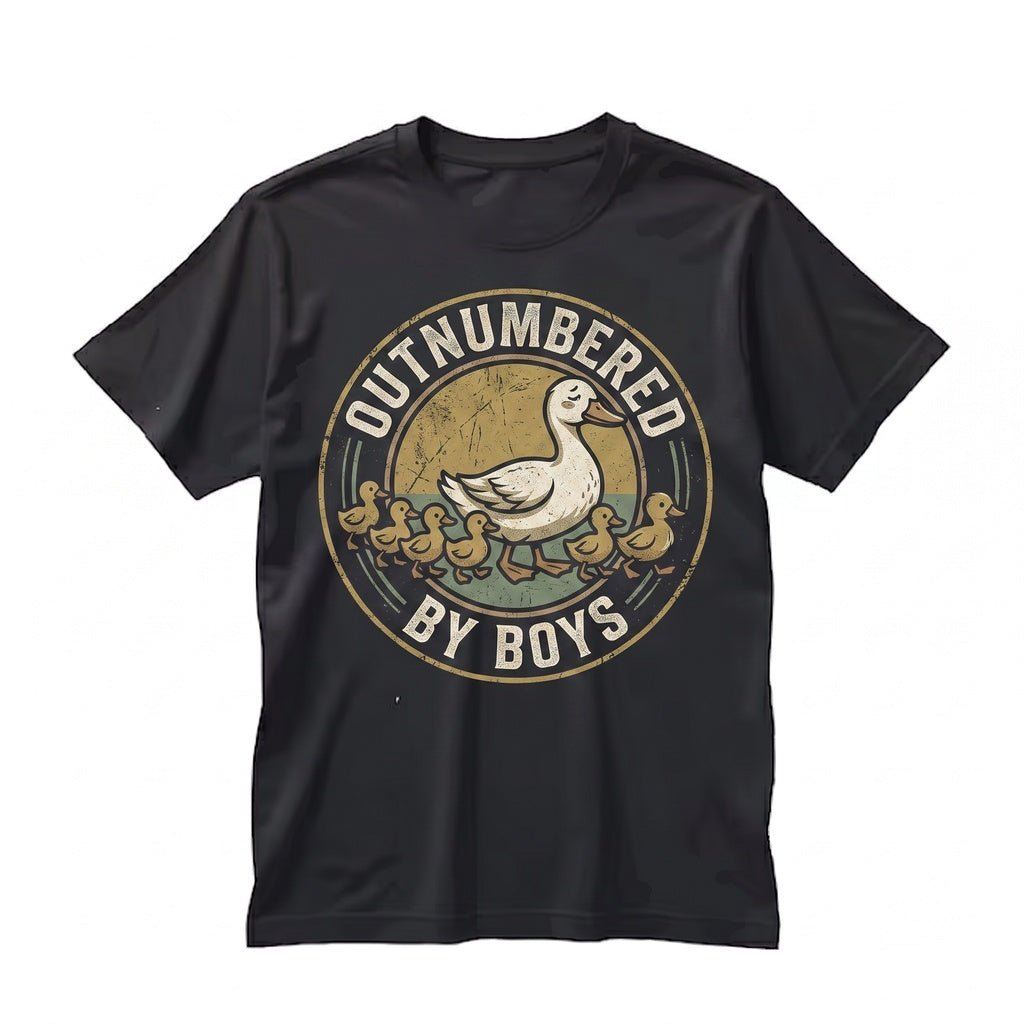 Outnumbered By Boys Funny Motherhood Graphic Cute Mama Casual Mom Gift Apparel Unisex TShirt