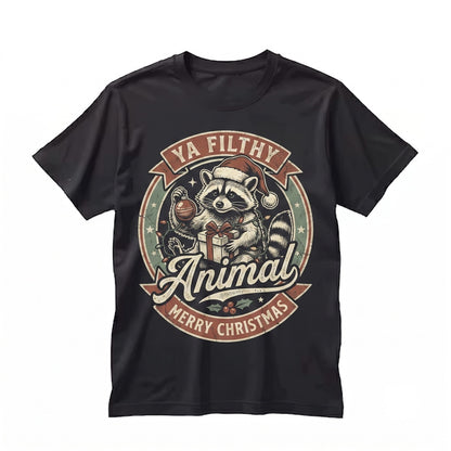 Merry Christmas Ya Filthy Animal Funny Raccoon Vintage Holiday Graphic Lover Gift, Unisex TShirt