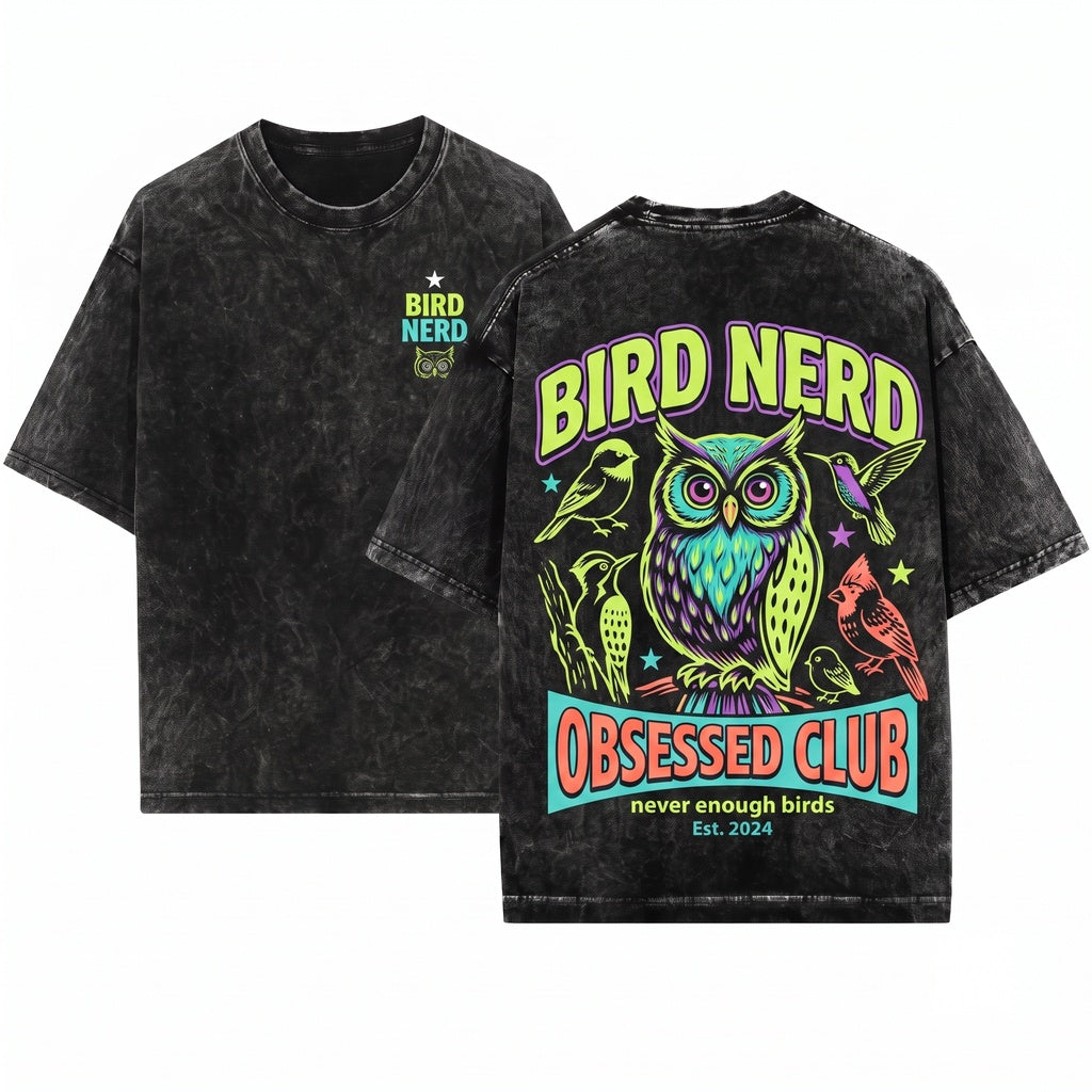 Bird Watching Lover Graphic Nerd Unisex Wash T-Shirt