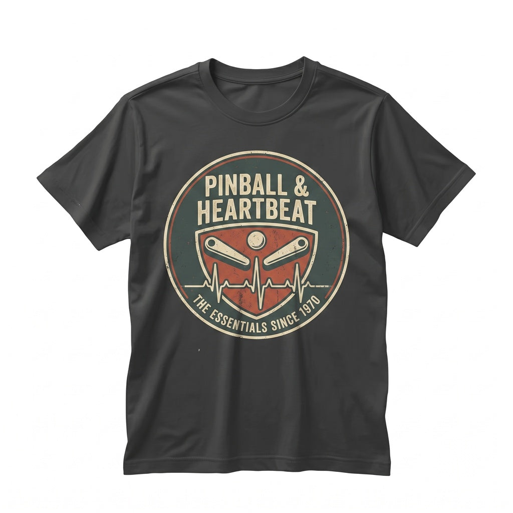 Pinball Heartbeat EKG Pulse Line Retro Arcade Machine Flipper Gamer Gift Unisex TShirt