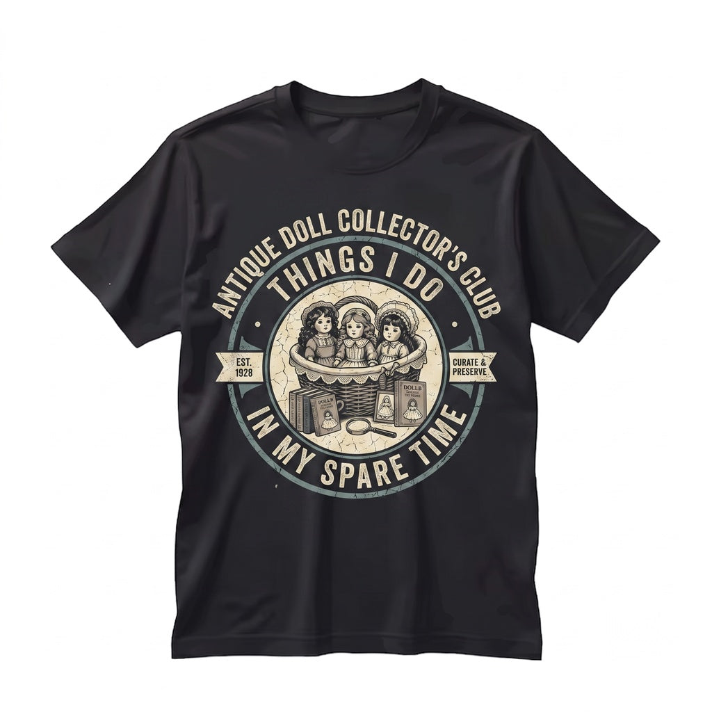 Vintage Victorian Doll Collector Graphic Retro Hobby Spare Time Unisex TShirt