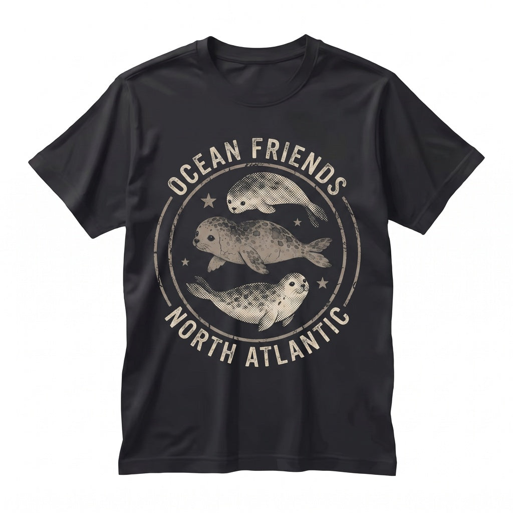 Vintage Cute Seal Pup Retro Star Aesthetic Ocean Animal Lover Artistic Gift Y2K Unisex TShirt