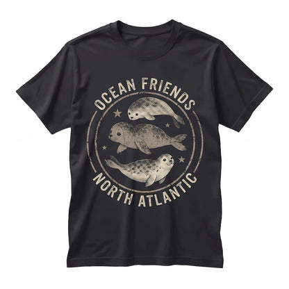 Vintage Cute Seal Pup Retro Star Aesthetic Ocean Animal Lover Artistic Gift Y2K Unisex TShirt