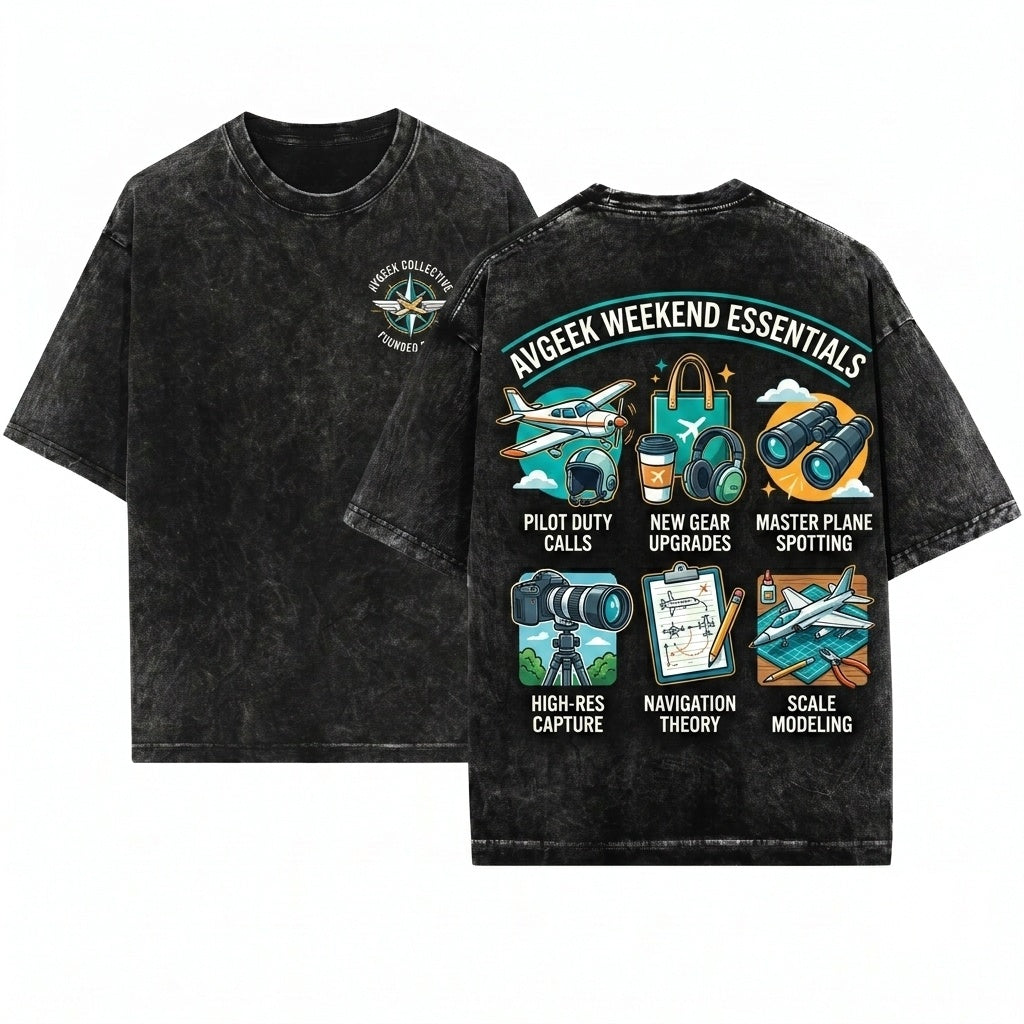 Pilot Aviation Airplane Plane Spotting Model Builder Hobby Gift Unisex Wash T-Shirt