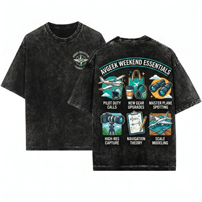 Pilot Aviation Airplane Plane Spotting Model Builder Hobby Gift Unisex Wash T-Shirt