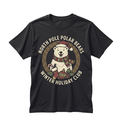 Three Festive Polar Bears Vintage Graphic Holiday Animal Christmas Gift Unisex TShirt