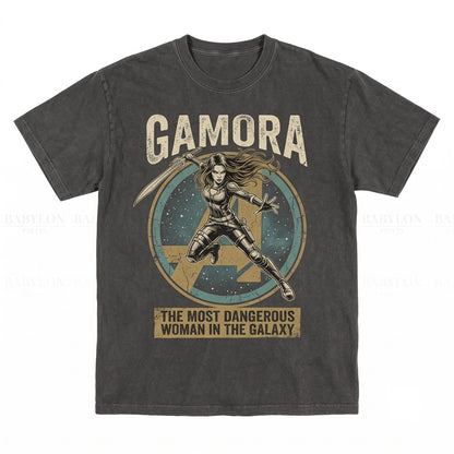 Vintage Gamora Graphic Superhero Sci-Fi Cosmic Warrior Retro Apparel Unisex TShirt