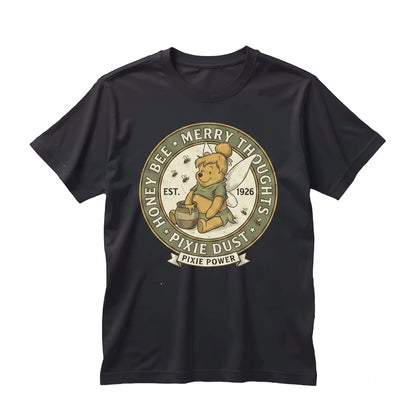 Retro Funny Pooh Fairycore Cute Honey Bear Whimsical Pixie Graphic Cartoon Apparel Gift For Her Unisex TShirt