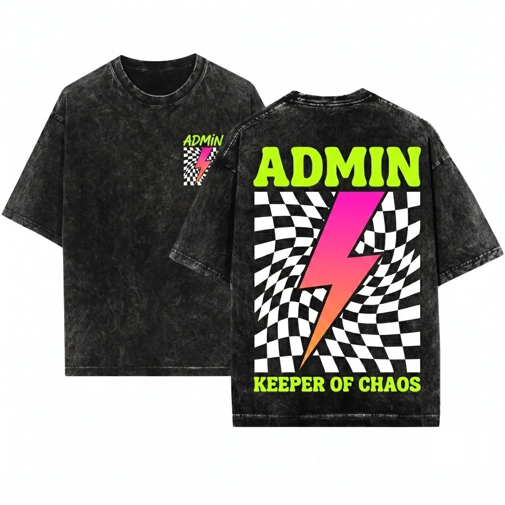 Administration Assistant Team Office Staff Teacher Principal Color Blast Unisex Wash T-Shirt