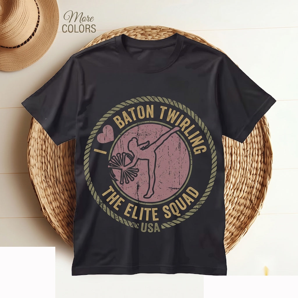 Baton Twirler Rhythmic Gymnastics Performer Birthday Gift Rhinestone Costume Girl Mom Unisex TShirt