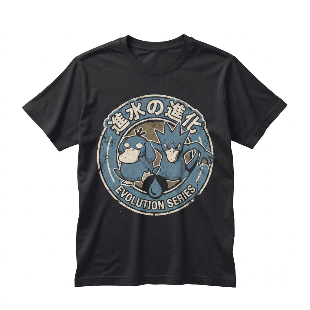 Psyduck Golduck Japanese Style Water Evolution Anime Kawaii Manga Graphic Streetwear Unisex TShirt