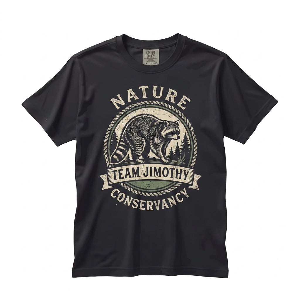 Team Jimothy Seattle Short Spine Raccoon Graphic Meme Vintage Apparel Viral Animal Unisex TShirt