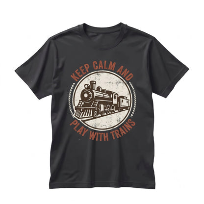 Play With Vintage Steam Engine Graphic Train Railroad Locomotive Apparel for Locomotive Enthusiasts Unisex TShirt