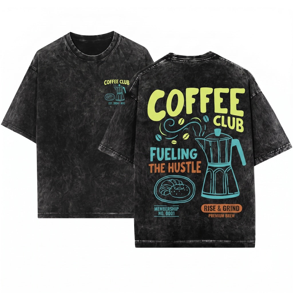 Retro Aesthetic Coffee Club Trendy Foodie Lover Gift Top Unisex Wash T-Shirt