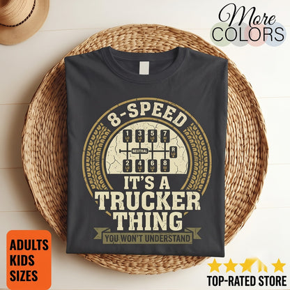 Funny Trucker Gearshift Semi Driver Gift Big Rig Transmission Graphic Trucking Apparel for Men Unisex TShirt