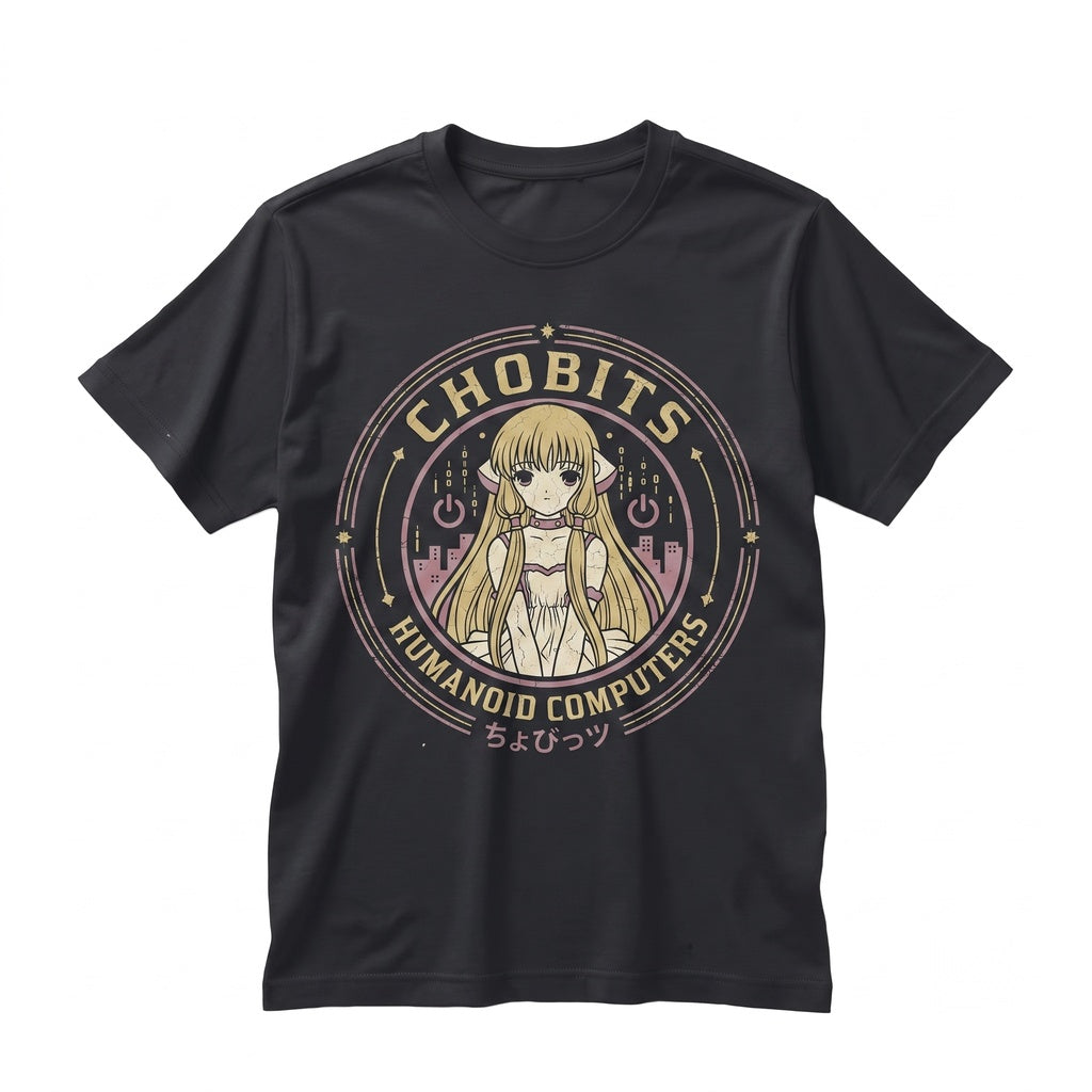Chobits Chi Anime Persocom Graphic Cotton Short Sleeve Crewneck Top Unisex TShirt