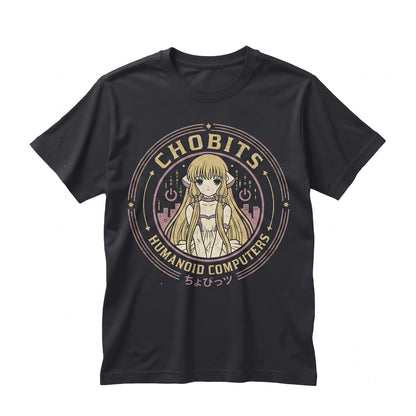 Chobits Chi Anime Persocom Graphic Cotton Short Sleeve Crewneck Top Unisex TShirt