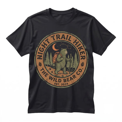 Vintage Hiking Bear Graphic Forest Adventure Rustic Outdoor Camping Gift Unisex TShirt