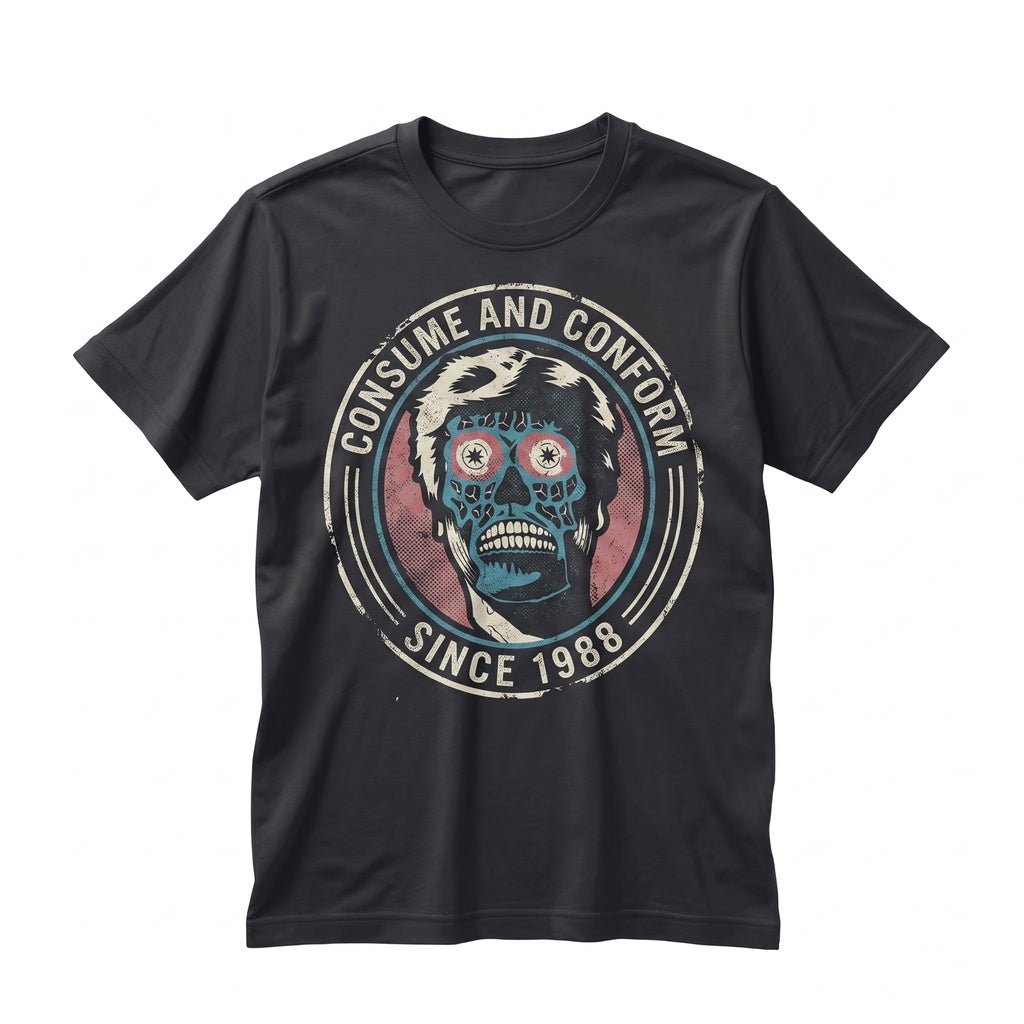 Retro Sci-Fi Horror Movie Graphic Live Obey Vintage Apparel Unisex TShirt