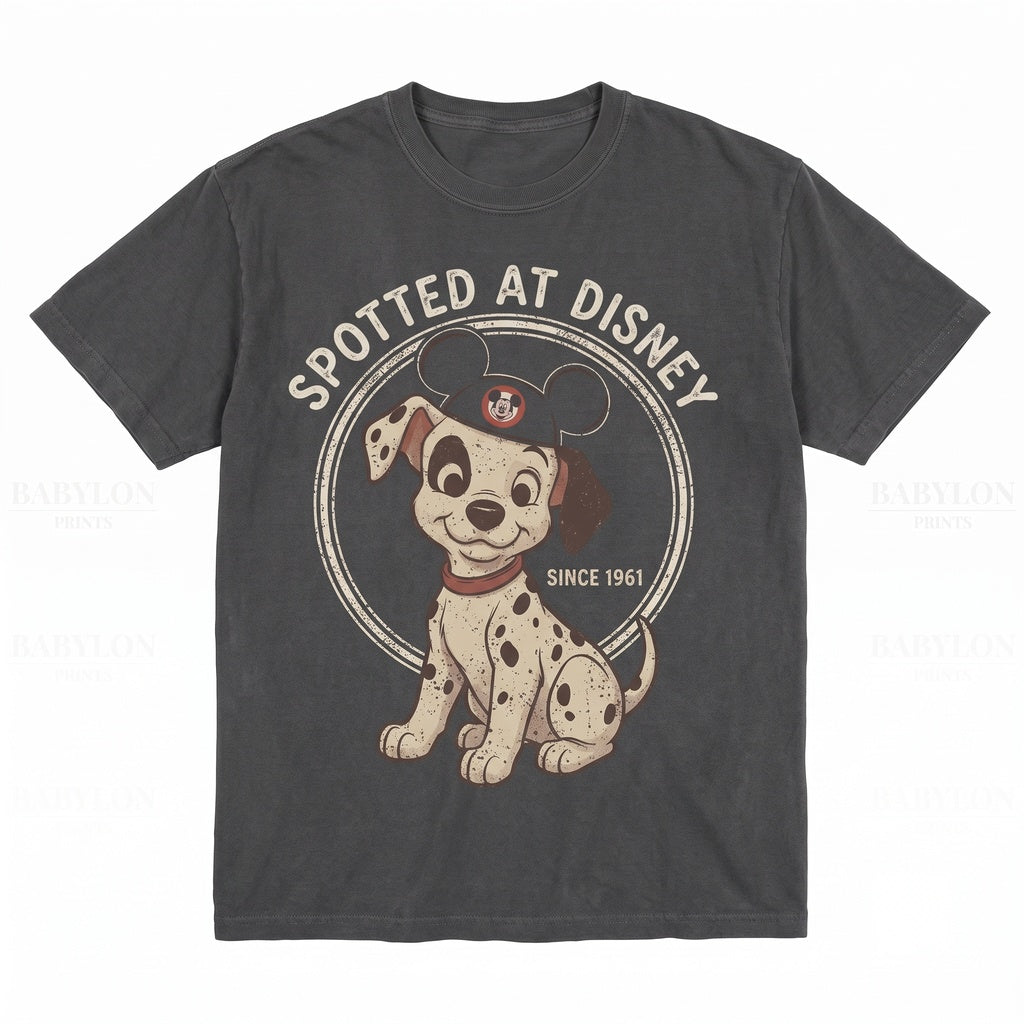 Retro Dalmatian Pongo Perdita Cute Spotted Puppy Dog Graphic Unisex TShirt