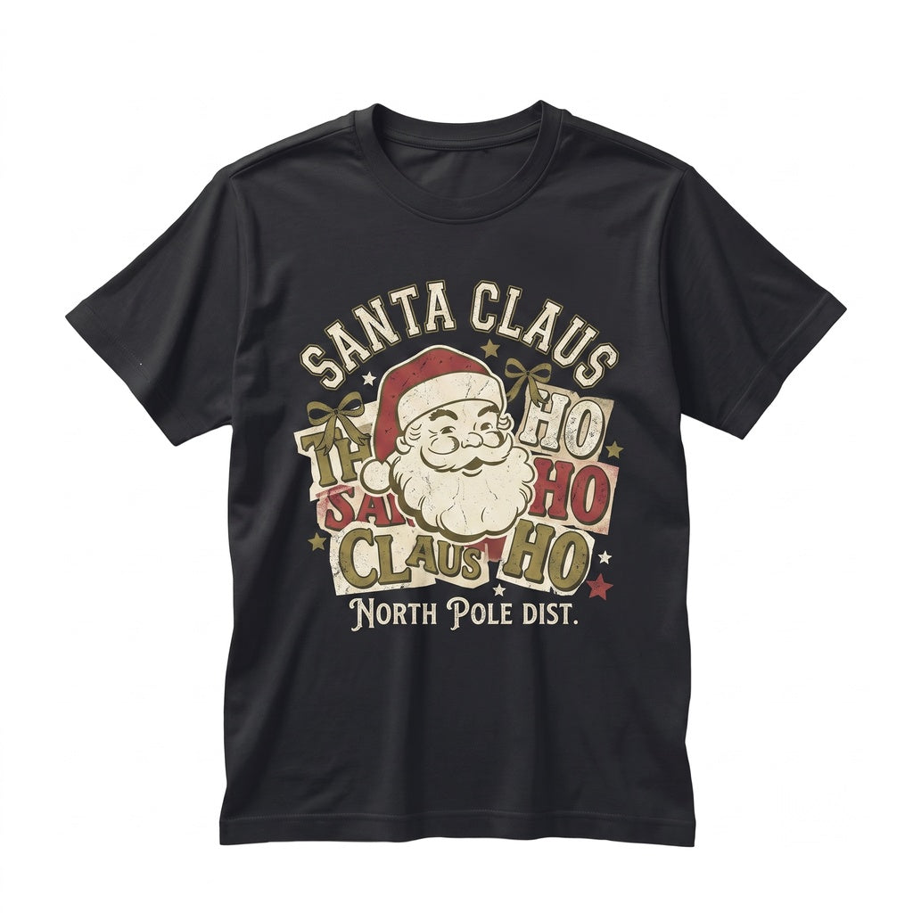 Ho Ho Ho Christmas Santa Claus Cute Family Holiday Celebrations Graphic Top Unisex TShirt