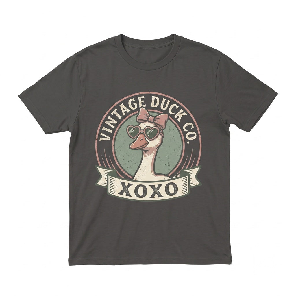 Cute Pink Coquette Valentine Day Heart Goose Duck Romantic Gift Unisex TShirt