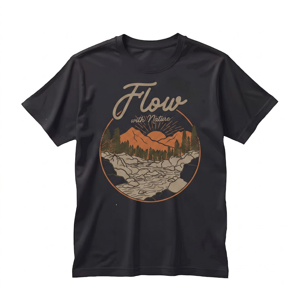 Flow With Nature Retro Camping Adventure Graphic Apparel Unisex TShirt