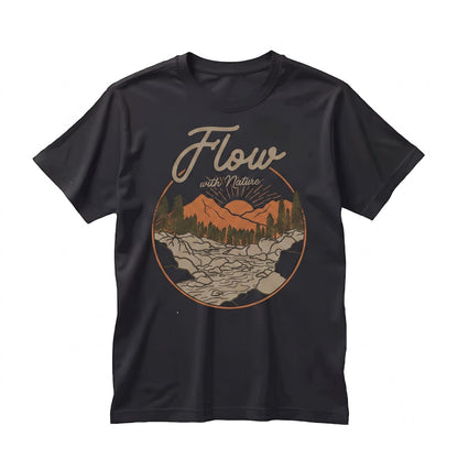 Flow With Nature Retro Camping Adventure Graphic Apparel Unisex TShirt