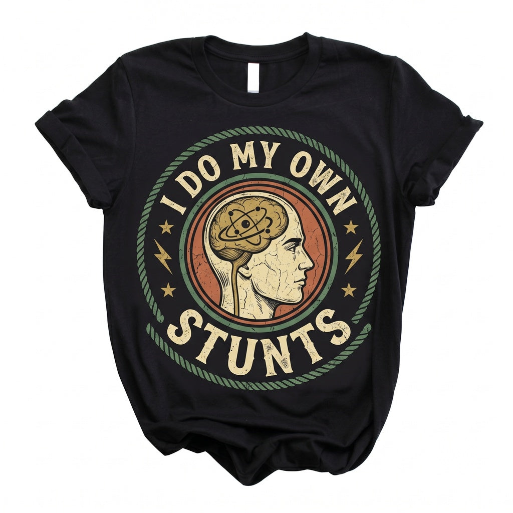 Funny I Do My Own Stunts Concussion Brain Injury Recovery Get Well Soon Hospital Humor Outfit Unisex TShirt