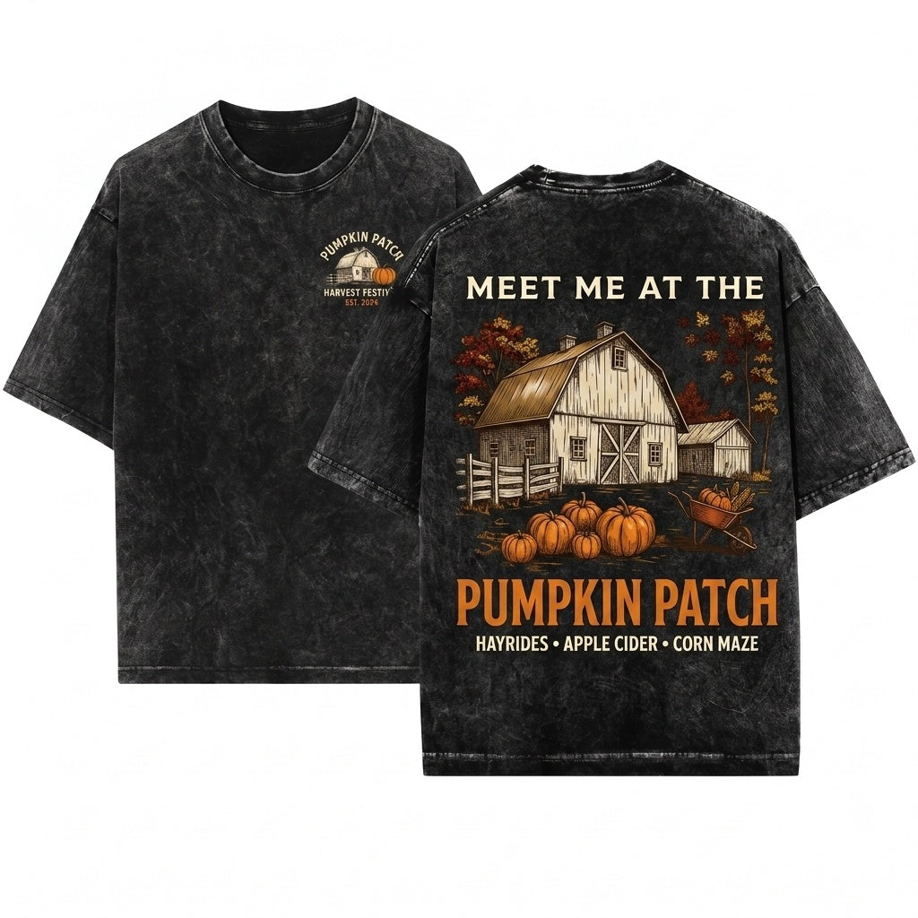 Pumpkin Patch Autumn Graphic Unisex Wash T-Shirt