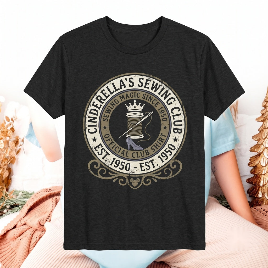 Jaq and Gus Mouse Sewing Club Vintage 1950 Fairytale Princess Graphic Apparel Unisex TShirt