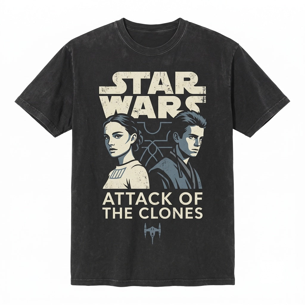 Retro Anakin Skywalker Padme Amidala Matching Couple Sci-Fi Graphic Cotton Unisex TShirt